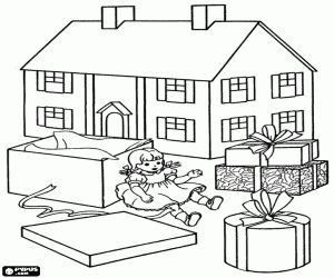 Een paar Kerstcadeaus kleurplaat