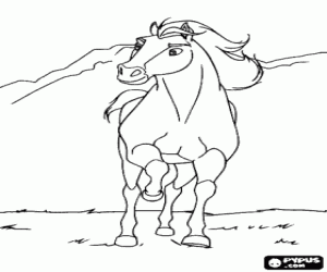 Paarden galopperen in het landschap kleurplaat