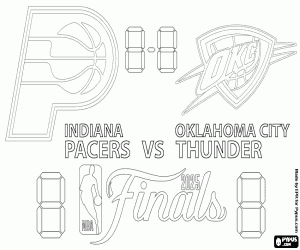 Pacers - Thunder, NBA-finale 2025 kleurplaat