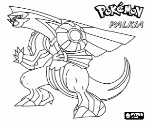 Palkia, een draak pokemon kleurplaat