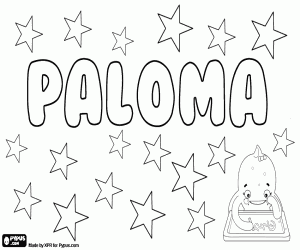 Paloma, naam van Latijnse herkomst kleurplaat