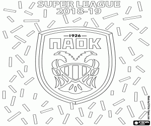 PAOK Saloniki, kampioen 2018-2019 kleurplaat