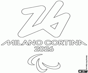 Paralympische Milaan-Cortina 2026 kleurplaat