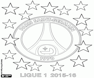 Paris St Germain, kampioen van 2015-2016 kleurplaat