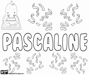 Pascaline, meisjesnaam kleurplaat
