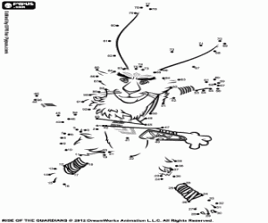 Pasen konijn, stip-stip kleurplaat