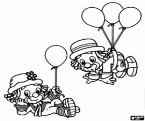 Patatí en Patatá met sommige ballonnen kleurplaat
