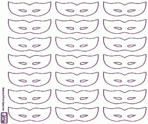 Patroon met carnaval maskers kleurplaat