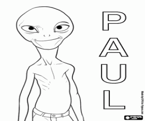 Paul de alien kleurplaat