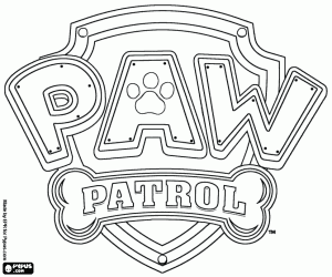 Paw Patrol originele logo kleurplaat