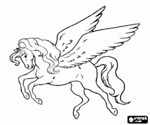 Pegasus, het gevleugelde paard kleurplaat