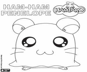 Penelope, een hamster van Hamtaro kleurplaat