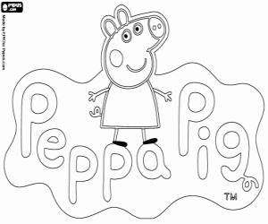 Peppa Pig logo kleurplaat