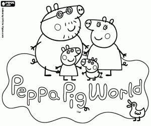 Peppa Pig World Theme Park logo kleurplaat