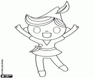 Peter Pan woont in Nooitgedachtland kleurplaat