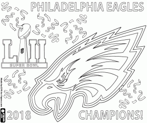 Philadelphia Eagles 2018 Super Bowl kleurplaat