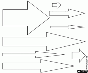 Pijlen van verschillende groottes kleurplaat