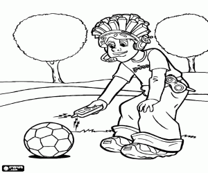 Pixel en de sport in Lazytown kleurplaat