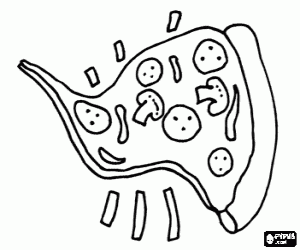 Een pizza stuk kleurplaat