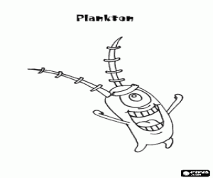 Plankton, antagonist van SpongeBob kleurplaat