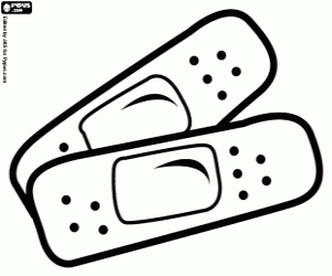 Pleister voor de genezing van huid wonden kleurplaat