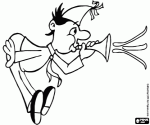 Plezier op nieuwe jaar feest kleurplaat