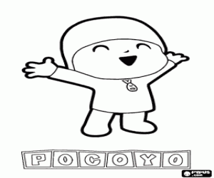 Pocoyo, een kleine jongen, protagonist kleurplaat