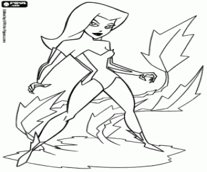 Poison Ivy, een vijandin van Batman kleurplaat