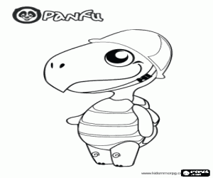 Pokopet, een schildpad Panfu kleurplaat