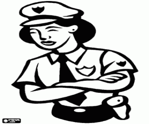 Politieagente kleurplaat