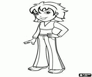 Polly Pocket op sportkleding kleurplaat