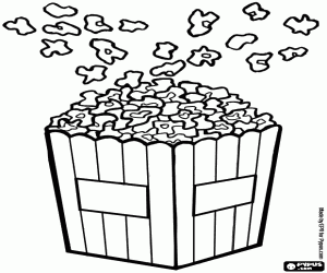 Popcorn kleurplaat