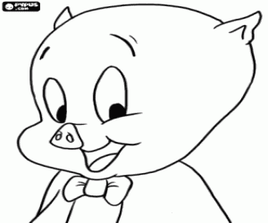 Porky Pig van Loonely Tunes kleurplaat