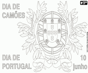 Portugal dag, 10 juni kleurplaat