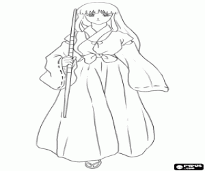 Priesteres Kikyo, Inuyasha kleurplaat
