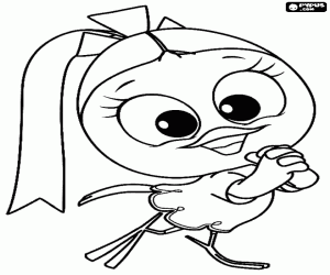 Priscilla, vriend van Calimero kleurplaat