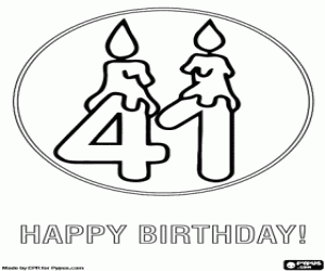 Proficiat voor 41 jaar oud kleurplaat