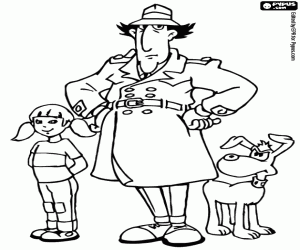 Protagonisten van Inspector Gadget kleurplaat