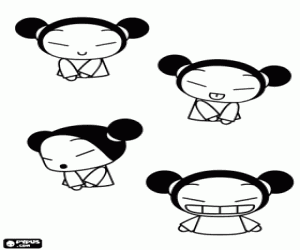 Pucca, een Japanse meisje kleurplaat
