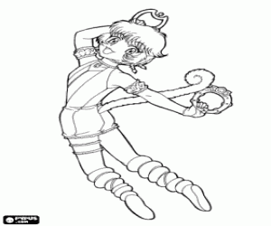 Pudding, Mew Mew met aap staart kleurplaat