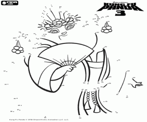 Punt naar punt en vestigen op Mei Mei kleurplaat
