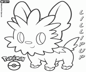 Een pup Pokémon Lillipup kleurplaat