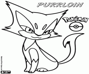 Purrloin, een katachtige Pokemon kleurplaat