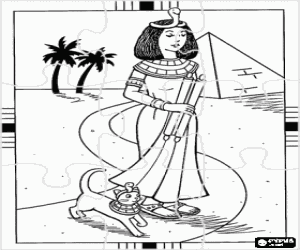 Puzzel van het oude Egypte, Cleopatra kleurplaat