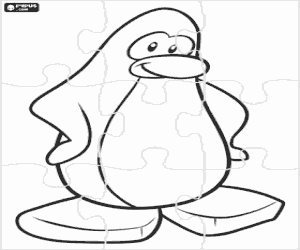 Puzzel van een pinguïn, Club Penguin kleurplaat