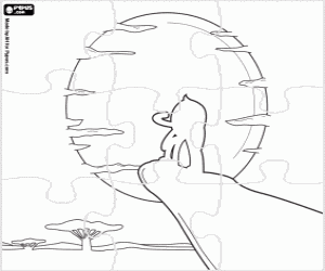 Puzzel van Pypus als De Leeuwenkoning kleurplaat