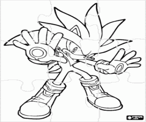 Puzzel van Silver the Hedgehog kleurplaat