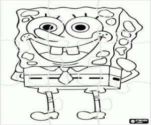 Puzzel van SpongeBob kleurplaat