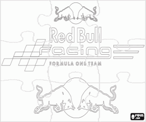 Puzzel van de Red Bull Racing-logo kleurplaat