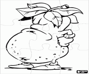 Puzzel van een aardappel kleurplaat